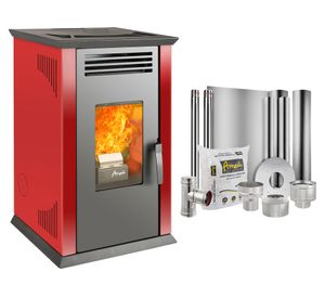 Estufa a pellets Italy 8100 9.2 kW rojo