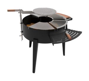 Parrilla a carbón Jauke Premium acero inoxidable gris