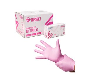 Guante de nitrilo rosado 100 unidades