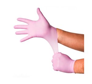 Guante de nitrilo rosado 100 unidades