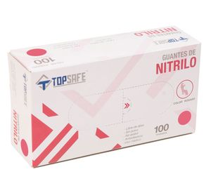 Guante de nitrilo rosado 100 unidades