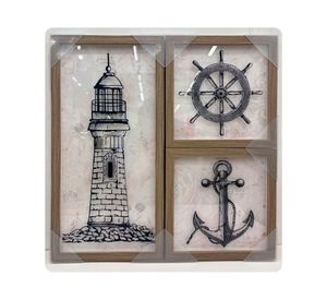 Set 3 cuadros marinos