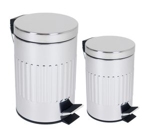 Papelero pedal Decoline plata 3/12 lt