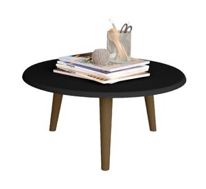Mesa de centro redonda Brilha 35x59x59 cm negro