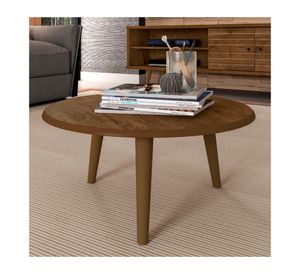 Mesa de centro redonda Brilha 35x59x59 cm rústico