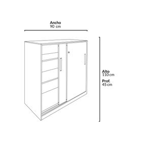 Gabinete alto Office gris Form Office