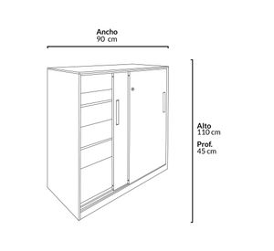 Gabinete alto Office gris Form Office