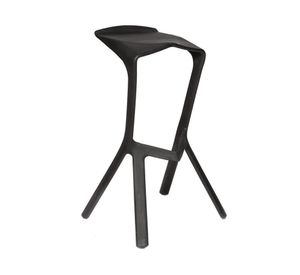 Taburete bar plástico apilable negro