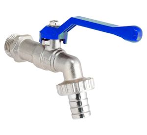 Llave bola jardín 1/2" cromado/azul