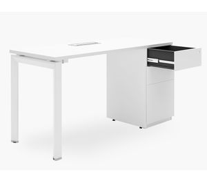 Escritorio pasacables 2 cajones Neo blanco