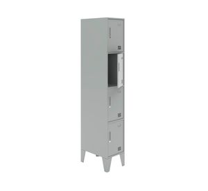 Locker Office L1A4 gris 1 cuerpo 4 puertas