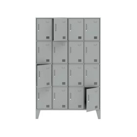 Locker Office L4A4 gris 1 cuerpo 16 puertas