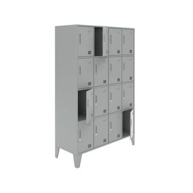 Locker Office L4A4 gris 1 cuerpo 16 puertas