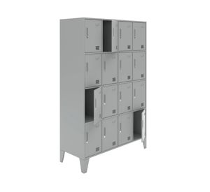 Locker Office L4A4 gris 1 cuerpo 16 puertas