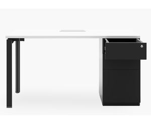 Escritorio pasacables 2 cajones Neo blanco/negro