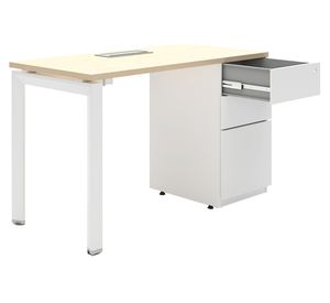 Escritorio pasacables 2 cajones Neo natura/blanco