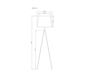 Lámpara pie 1L E27 Mini trípode negro/rojo Diseño 3.