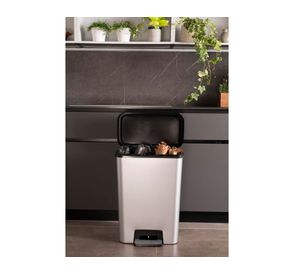 Basurero Compatta dúo style plata 50 lt