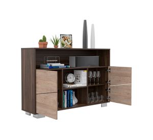 Rack TV 70'' + arrimo + mesa de centro Fraktal habano/miel TuHome