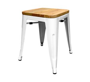 Piso Tolix asiento madera blanco Form Design