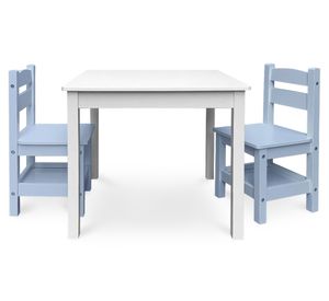 Pack Kids 1 mesa 2 silla Olivia blanco/Celeste Form Design