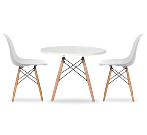 Mesa + 2 Sillas DSW blanco Form Design