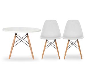 Mesa + 2 Sillas DSW blanco Form Design