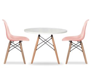 Mesa + 2 sillas DSW rosado Form Design