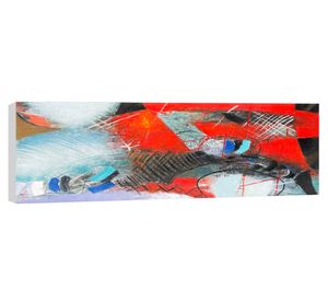 Cuadro oleo 40x120 cm moderno rojo