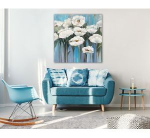 Óleo celeste 70x70 cm