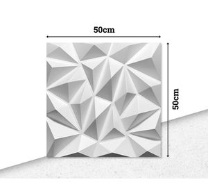 Lámina panel pared PVC 3D Diamante 12 unidades