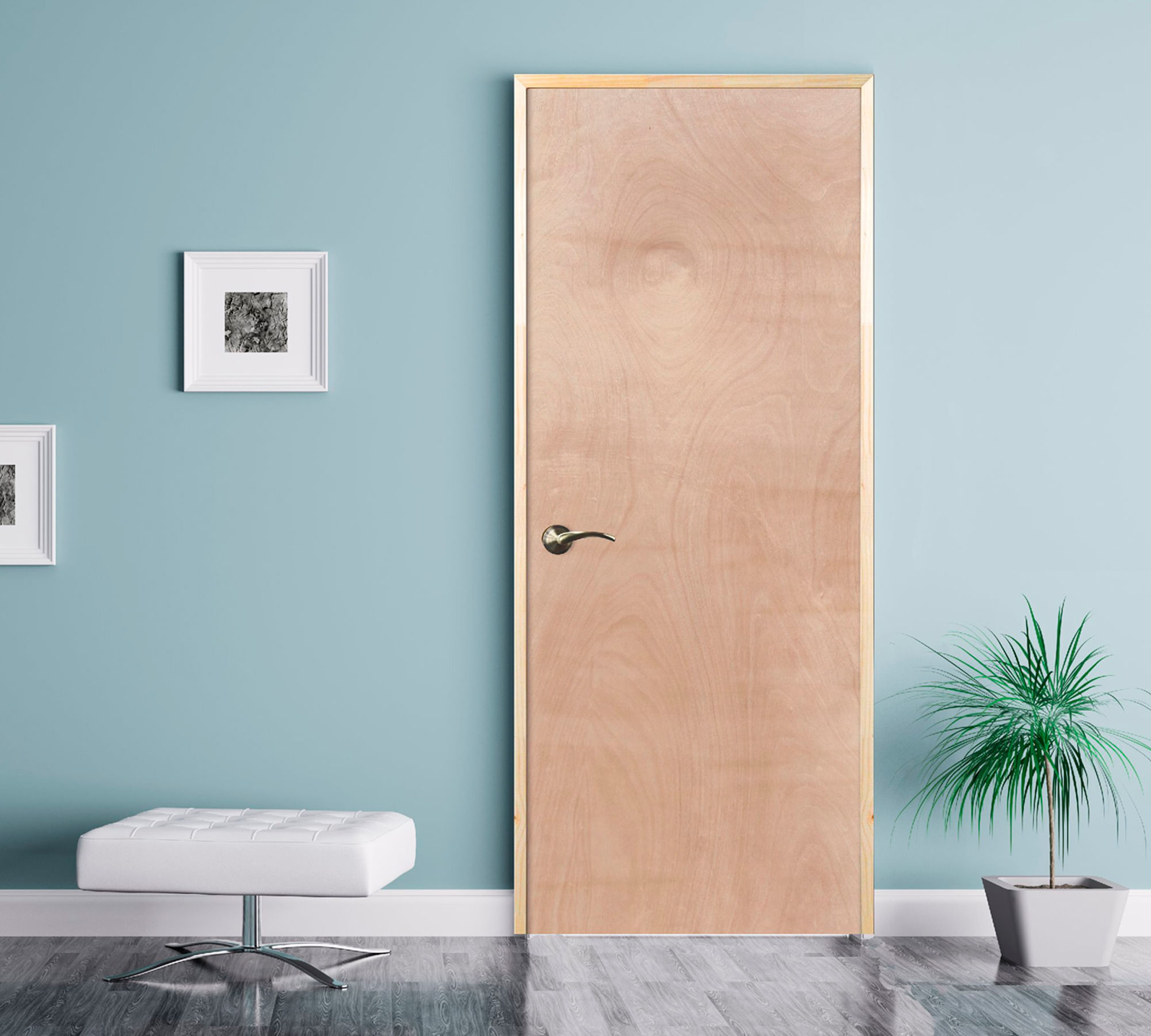 Puerta terciado derecha kit precolgado 80x200 cm
