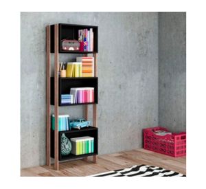 Repisa 3 niveles James negro/rústico