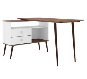 Escritorio 2 cajones Lorenzo blanco/rústico