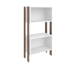 Repisa 2 niveles Kirk blanco/rústico