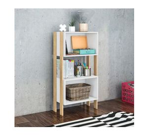 Repisa 2 niveles Kirk blanco/rústico