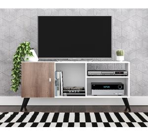 Rack TV 55'' Calma blanco/rústico