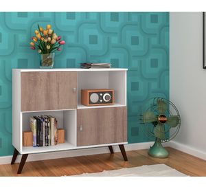 Rack TV 42'' Alto blanco/rústico