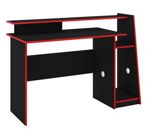 Escritorio gamer 2 espacios Kratos negro/rojo