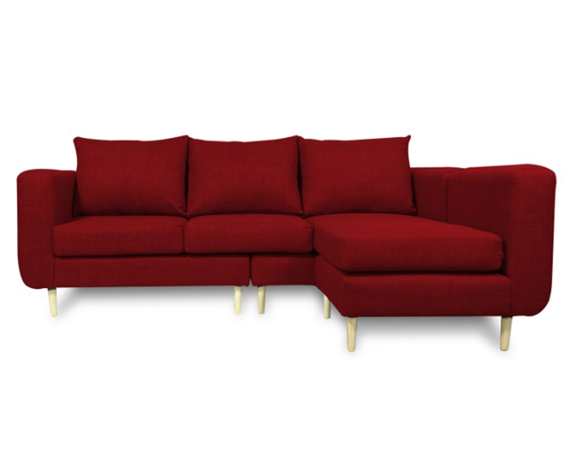 Sofás Home Seccional 3 cuerpos Bollen chenille rojo