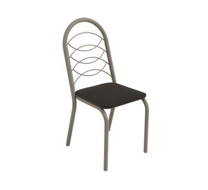 Set 4 sillas comedor acero/MDP Holanda níquel/negro