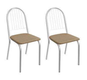 Set 2 sillas acero/MDP Noruega cromado/capuccino
