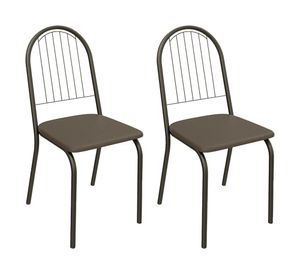 Set 2 sillas comedor acero/MDP Noruega café