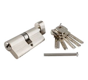 Cilindro 70 mm llave-seguro punto niquel plata Odis