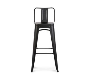 Taburete acero Tolix 76 con respaldo negro