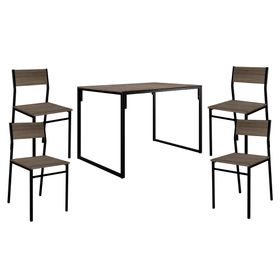 Set mesa + 4 sillas Design legno/negro mate