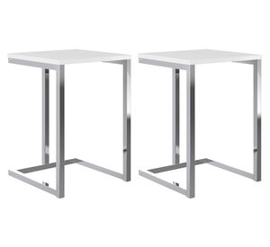 Taburete Home Design blanco/cromado 2 unidades