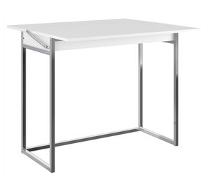 Mesa extendible rectangular Home Design 77x92x44 cm blanco/cromado