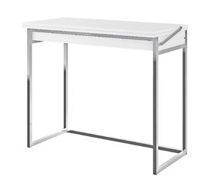 Mesa extendible rectangular Home Design 77x92x44 cm blanco/cromado