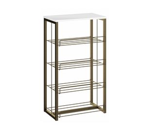 Estante 4 niveles Home Design blanco/oro envejecido